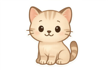 Cute Kitten Cartoon Illustration with a transparent background image
