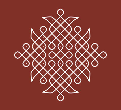 Kolam 11-1 straight dots flower design