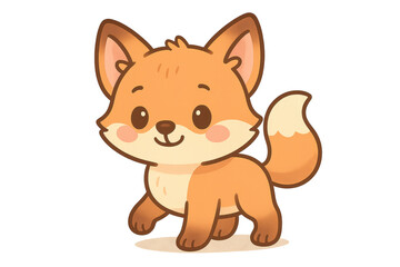 Naklejka premium Cute cartoon fox character design with transparent background image.