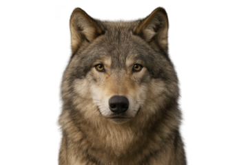 Wolf face with transparent background for creative graphic design use