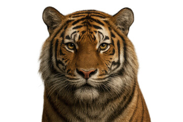 Obraz premium Tiger face closeup with transparent background for graphic design use.