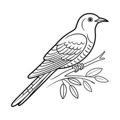 bird on a branch coloring page line art 