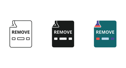 Remove file icons in various styles and colors