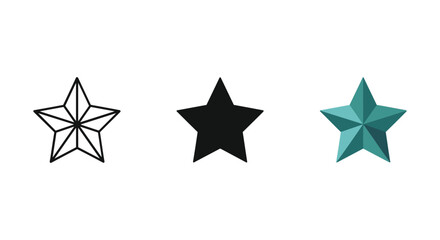 Obraz premium Three different star shapes with unique designs