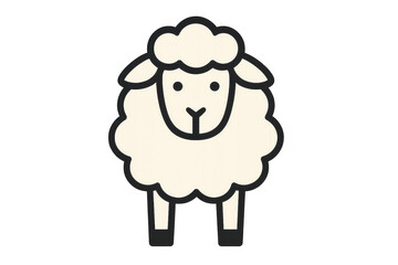 Obraz premium Cartoon sheep illustration on transparent background cutout artwork