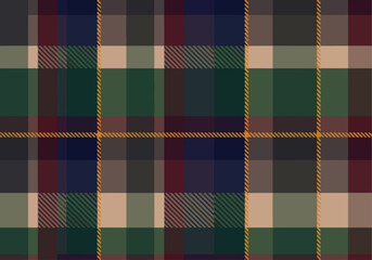Vector checkered pattern. Tartan, textured seamless twill for flannel shirts, duvet covers, other autumn winter textile mills. Vector Format