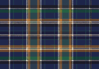 Vector checkered pattern. Tartan, textured seamless twill for flannel shirts, duvet covers, other autumn winter textile mills. Vector Format