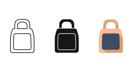 Set of three different pads with various colors