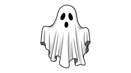 Ghost Floating in Air with Black Eyes