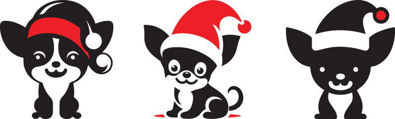 Cute Baby Santa Chihuahua Silhouette – Minimal & Funny Design