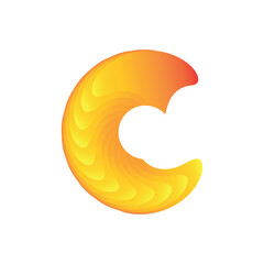 Vibrant Golden Letter C Logo With Warm Gradient Swirls For Branding And Design