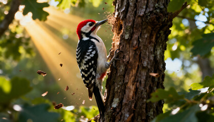 woodpecker on tree