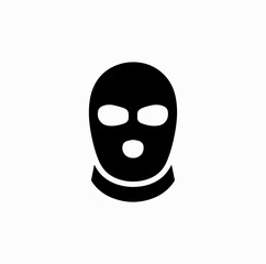 Fototapeta premium Balaclava Ski Mask Silhouette Icon Vector
