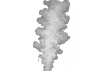 White steam or smoke rising vertically with swirling effects, creating an abstract column on transparent background