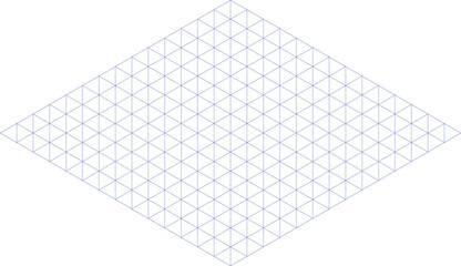 Abstract geometric isometric grid pattern with light blue lines forming a network of triangles within a diamond shape, ideal as a clean and technical background for digital designs