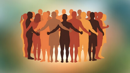 Obraz premium Inclusive Body Circle. Perfect for: Community wellness projects, DEI visuals