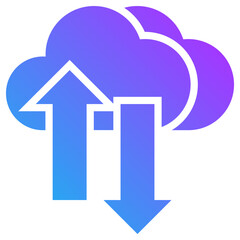 Cloud transfer icon for data base network, business, website, application, printing, document, poster design, etc