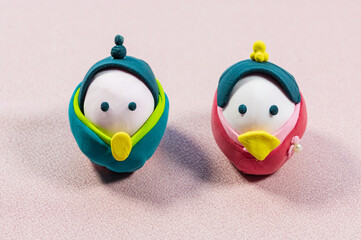 かわいいひな人形、桃の節句イメージ