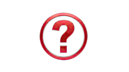 Red Question Mark in a Circle on White Background