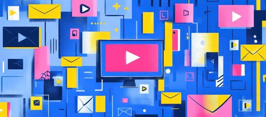 Seamless Communication: An Abstract Design Depicting Digital Media Interaction