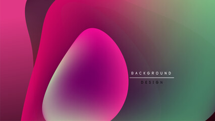 Abstract fluid shapes blend vibrant pinks, purples, greens over black background. Modern design element for digital projects.