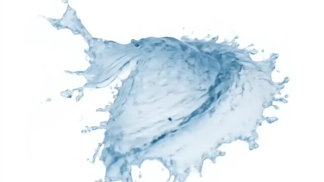 Dynamic water splash isolated on white background clean refreshing liquid
