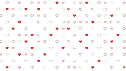 Red Pink Hearts on White Background