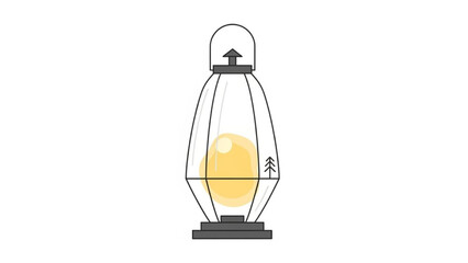 Yellow Light Bulb in Glass Cage