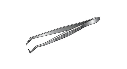 Angled Stainless Steel Tweezers for Precision Grooming and Tasks.