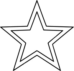 Black Star Outline on White Background