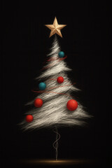 Minimalist Abstract Christmas Tree on Dark Background