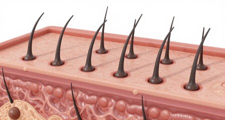 3D illustration of a cavity forming in a tooth, bacterial attack high quality render photorealistic detailed anatomy biology healthcare medical concept science visualization