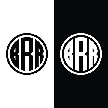 BRR Initial Letter Circle Monogram Logo Stock Vector.