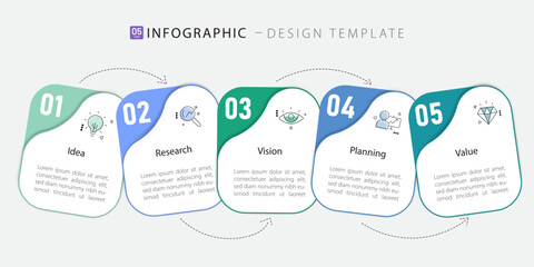 Timeline Creator infographic template. 5 Step timeline journey, calendar Flat simple infographics design template. presentation graph. Business concept with 5 options, vector illustration.