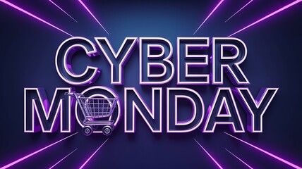 Cyber monday online shopping sale promotion concept
