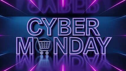 Cyber monday online shopping sale promotion concept