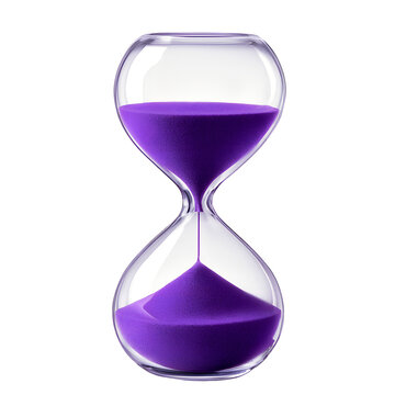 Purple sand in hourglass