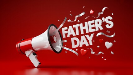 Fathers day celebration promotion with megaphone announcement
