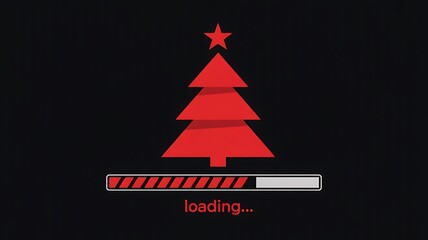 Christmas loading progress concept with holiday tree
