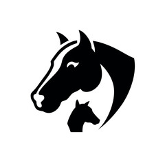 Creative horse face merged with dog face animal artwork On white Background Vector illustration