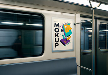 Billboards Mockup A Train Interior
