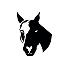 Horse face and dog face combined animal profile design On white Background Vector illustration
