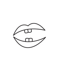 funny lips icon, vector best line icon.