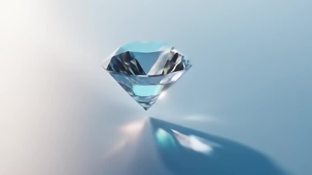 Sparkling diamond gemstone displayed against a gradient blue background
