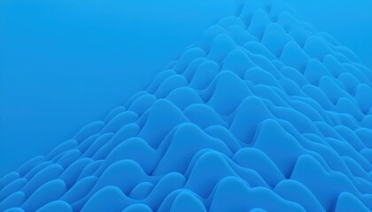 Rising Diagonal Curves Creating A Smooth Layered Blue Structure