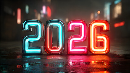 Neon 2026 New Year Display