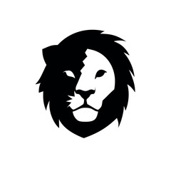 Obraz premium Symbolic Lion Face Blended with Cat Face in Elegant Wildlife Design Vector illustration
