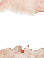 Abstract red watercolor wash stain with liquid drip and brush stroke