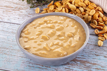 Peanut butter spread with nuts