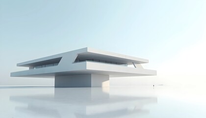 Sharp Horizontal Planes Defining A Minimal Futuristic Architectural Vision